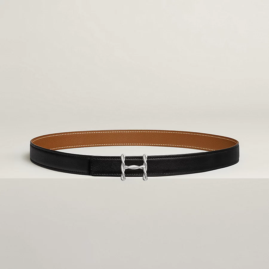 H Torsade belt buckle & Reversible leather strap 24 mm - Image 1